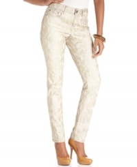 An allover animal-inspired print shines on these petite jeggings by DKNY Jeans. An allover animal-inspired print shines on these petite jeggings by DKNY Jeans.