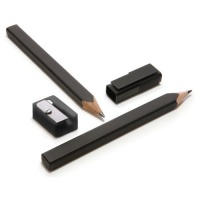 Moleskine Black Pencil Set (Set of 2 + Sharpener), Black, (Tip 3mm) (Writing Collection)