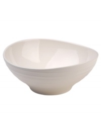 Evoking the natural exuberance of thrown pottery, the Mikasa Swirl cereal bowl brings unfussy elegance to your table in classic stoneware. Cereal bowl shown top right. Evoking the natural exuberance of thrown pottery, the Mikasa Swirl cereal bowl brings unfussy elegance to your table in classic stoneware. Cereal bowl shown top right.