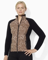 A lightweight fleece mockneck gets a preppy update from a quilted panel in a contrast color at the front and an iconic L-RL adorning the left chest. A lightweight fleece mockneck gets a preppy update from a quilted panel in a contrast color at the front and an iconic L-RL adorning the left chest.