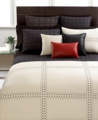 Layer your bed in plush cotton softness with this Panels coverlet from Hotel Collection, featuring a quilted geometric square design and rich ebony hue. Layer your bed in plush cotton softness with this Panels coverlet from Hotel Collection, featuring a quilted geometric square design and rich ebony hue.