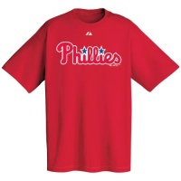 Philadelphia Phillies Official Wordmark Short Sleeve T-Shirt, Athletic Red Philadelphia Phillies Official Wordmark Short Sleeve T-Shirt, Athletic Red