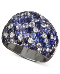 Stun them with sapphires! This statement-making ring from Balissima by Effy Collection features a chic, dome-shaped design that shines with a gradation of sparkling, multicolored sapphires (5-3/4 ct. t.w.). Crafted in sterling silver. Size 7. Stun them with sapphires! This statement-making ring from Balissima by Effy Collection features a chic, dome-shaped design that shines with a gradation of sparkling, multicolored sapphires (5-3/4 ct. t.w.). Crafted in sterling silver. Size 7.