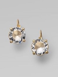 A faceted drop of glass for a classic look and feel.Glass 12K goldplated Width, about ½ Leverbacks Imported A faceted drop of glass for a classic look and feel.Glass 12K goldplated Width, about ½ Leverbacks Imported