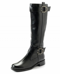 The Ride Line Boots from Aerosoles add to the classic polish of the equestrian-chic boot with the addition of sleek, modern hardware. The Ride Line Boots from Aerosoles add to the classic polish of the equestrian-chic boot with the addition of sleek, modern hardware.