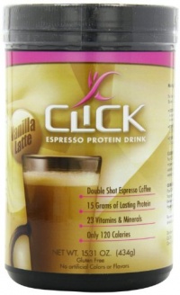 CLICK Espresso Protein Drink, Vanilla Latte (14-Servings), 15.31-Ounce Container CLICK Espresso Protein Drink, Vanilla Latte (14-Servings), 15.31-Ounce Container
