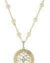Carolee Gold Metalist Gold-Tone Crystal Illusion Pendant Necklace