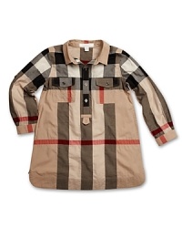 A dapper tunic in Burberry's classic plaid. A dapper tunic in Burberry's classic plaid.