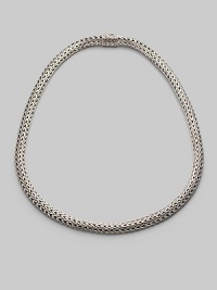 From the Batu Sari Collection. An intricately woven yet elegantly simple strand of sterling silver reflects Hardy's signature style. Sterling silver Length, about 16 Hidden barrel push-lock clasp Made in Bali. From the Batu Sari Collection. An intricately woven yet elegantly simple strand of sterling silver reflects Hardy's signature style. Sterling silver Length, about 16 Hidden barrel push-lock clasp Made in Bali.