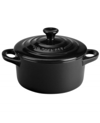 Cook it up, serve it up. Crafted for durability and ease of use with a traditional French design and brilliant enamel finish, the mini round cocette from cookware icon Le Creuset's serveware and serving dishes collection is a helpful tool in the kitchen and a hit on casual tables. Cook it up, serve it up. Crafted for durability and ease of use with a traditional French design and brilliant enamel finish, the mini round cocette from cookware icon Le Creuset's serveware and serving dishes collection is a helpful tool in the kitchen and a hit on casual tables.