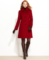 Anne Klein's latest petite coat keeps your look polished in chilly weather with sleek, minimalist styling. Anne Klein's latest petite coat keeps your look polished in chilly weather with sleek, minimalist styling.