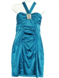 Roberta Halter Style Fitted Dress Teal 3 Roberta Halter Style Fitted Dress Teal 3