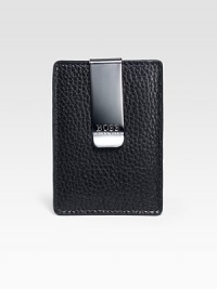 A slim-line credit card holder in pebbled leather with a removable money clip. Removable money clipBill compartment2½ X 3¾Imported A slim-line credit card holder in pebbled leather with a removable money clip. Removable money clipBill compartment2½ X 3¾Imported