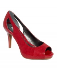 Completely sophisticated. Alfani's Kiley Step N Flex platform pumps feature sexy prints and trendy cutouts on the sides.