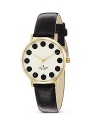 Bold dots bring whimsical flair to this classic kate spade new york watch with luxe leather strap.