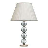Fashioned after Art Deco styling, this appointed lamp includes polished silver fluted accents and solid glass balls. Fashioned after Art Deco styling, this appointed lamp includes polished silver fluted accents and solid glass balls.