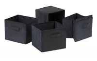 Winsome Capri Foldable Fabric Baskets, Set of 4, Black Winsome Capri Foldable Fabric Baskets, Set of 4, Black
