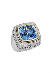Effy Jewlery Balissima Diamond and Blue Topaz Ring, 8.37 TCW Ring size 7 Effy Jewlery Balissima Diamond and Blue Topaz Ring, 8.37 TCW Ring size 7