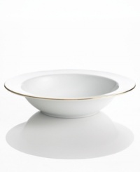 Simply elegant for everyday meals but with a gold band that glows on formal tables, this Fine Line pasta bowl is a flawless choice for every occasion. Simply elegant for everyday meals but with a gold band that glows on formal tables, this Fine Line pasta bowl is a flawless choice for every occasion.