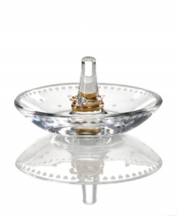 Dotted with hearts, the Sweethearts ring holder is simultaneously classic and cute in clear glass. A special gift to give and to get from Martha Stewart Collection. Dotted with hearts, the Sweethearts ring holder is simultaneously classic and cute in clear glass. A special gift to give and to get from Martha Stewart Collection.