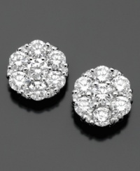 An abundance of sparkle to dress up your look. These gorgeous diamond earrings feature round-cut diamonds (2 ct. t.w.) set in 14k white gold. An abundance of sparkle to dress up your look. These gorgeous diamond earrings feature round-cut diamonds (2 ct. t.w.) set in 14k white gold.
