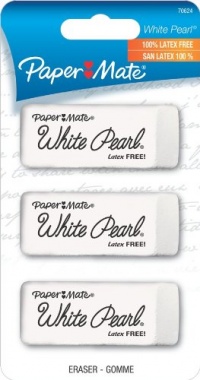 Paper Mate White Pearl Premium Erasers, 3 Erasers(70624) Paper Mate White Pearl Premium Erasers, 3 Erasers(70624)