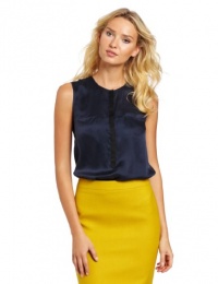 Rebecca Taylor Women's Charm Me Sleeveless Top, Navy, 8 Rebecca Taylor Women's Charm Me Sleeveless Top, Navy, 8