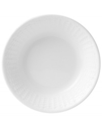 Nantucket Basket is a fine, all-white Wedgwood china dinnerware and dishes pattern with an embossed basket-weave pattern on the edges. Nantucket Basket is a fine, all-white Wedgwood china dinnerware and dishes pattern with an embossed basket-weave pattern on the edges.
