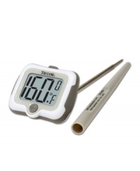 Get a good read on what's cooking! The adjustable head of this digital thermometer has an oversized LCD screen that gives the temperature readout from a number of viewing angles, so you don't have to bend over backwards to know about your bird. The stainless steel stem features a precision point that keeps flavor and juices locked in. 2-year warranty. Get a good read on what's cooking! The adjustable head of this digital thermometer has an oversized LCD screen that gives the temperature readout from a number of viewing angles, so you don't have to bend over backwards to know about your bird. The stainless steel stem features a precision point that keeps flavor and juices locked in. 2-year warranty.