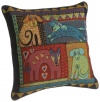 Laurel Burch 18-inch Mythical Dogs Square Pillow