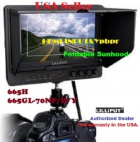 Lilliput 665gl-70np/h/y 7 On-camera Hd LCD Field Monitor w/ Hdmi in & Component in Video in Video Out +1/4 HOT Shoe Mount+pisen Du21 Battery and Charger By Viviteq Inc