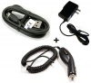 Home Wall AC Travel Charger + Rapid Vehicle Car Plug in Power Adapter + OEM USB 2.0 Data Sync Connect Transfer Charge Cable for ATT Samsung Rugby A837 - Samsung SLM A747 - Samsung Solstice 1 A887 - Samsung Sunburst A697 Cell Phone