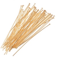 22K Gold Plated Head Pins - 21 Gauge - 2 Inches (50) 22K Gold Plated Head Pins - 21 Gauge - 2 Inches (50)