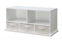 Badger Basket Shelf Storage Cubby with Three Baskets, White Badger Basket Shelf Storage Cubby with Three Baskets, White