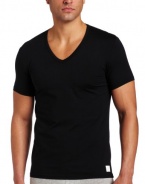 ck one Men's Micro Short Sleeve V-Neck Shirt, Black, Large