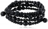 Carolee Jet Basics Jet Faceted Bead 3-Row Jet Bead Coil Bracelet