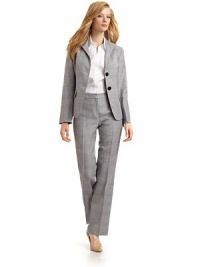 THE LOOKLapelFront button closureLong vented sleevesPrincess seamsFront flap pocketsTHE FITAbout 25 from shoulder to hemTHE MATERIAL46% linen/22% virgin wool/16% viscose/14% polyester/2% lycraFully linedCARE & ORIGINDry cleanImportedModel shown is 5'10½ (179cm) wearing US size 4. THE LOOKLapelFront button closureLong vented sleevesPrincess seamsFront flap pocketsTHE FITAbout 25 from shoulder to hemTHE MATERIAL46% linen/22% virgin wool/16% viscose/14% polyester/2% lycraFully linedCARE & ORIGINDry cleanImportedModel shown is 5'10½ (179cm) wearing US size 4.
