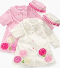 Bonnie Jean Kids Set, Little Girls Rosette and Ruffles Coat and Hat, Ivory, Size: 6 Bonnie Jean Kids Set, Little Girls Rosette and Ruffles Coat and Hat, Ivory, Size: 6