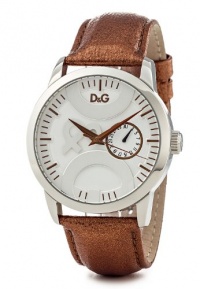 D&G Dolce & Gabbana Men's DW0700 Leather Synthetic with White Dial Watch D&G Dolce & Gabbana Men's DW0700 Leather Synthetic with White Dial Watch