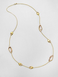From the Miss Havisham Collection. Long enough to double, this glowing chain is dotted with freeform golden shapes that have an almost molten quality and the occasional sparkle of Swarovski crystal.CrystalRose goldtoneLength, about 42Lobster claspMade in USA From the Miss Havisham Collection. Long enough to double, this glowing chain is dotted with freeform golden shapes that have an almost molten quality and the occasional sparkle of Swarovski crystal.CrystalRose goldtoneLength, about 42Lobster claspMade in USA