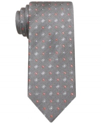 Small, but mighty. This neat-patterned skinny tie from Bar III instantly pulls together your work look. Small, but mighty. This neat-patterned skinny tie from Bar III instantly pulls together your work look.