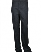 Armani Collezioni Womens Pinstripe Trouser Pants