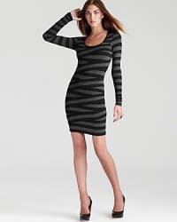 Asymmetric stripes lend a trend-right look to Bailey 44's scoop neck jersey dress. Asymmetric stripes lend a trend-right look to Bailey 44's scoop neck jersey dress.