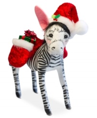 Animals all over the world embrace the season too, like this decked out zebra boasting the soft, flexible features and unmistakable style of Annalee figurines. Animals all over the world embrace the season too, like this decked out zebra boasting the soft, flexible features and unmistakable style of Annalee figurines.