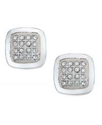 A little touch of sparkle. Giani Bernini's square-cut stud earrings are made of crystal and sterling silver. Approximate diameter: 1/3 inch. A little touch of sparkle. Giani Bernini's square-cut stud earrings are made of crystal and sterling silver. Approximate diameter: 1/3 inch.