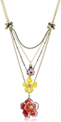 Betsey Johnson Hawaii Luau Flower Three-Row Necklace Betsey Johnson Hawaii Luau Flower Three-Row Necklace