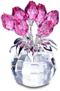 SWAROVSKI CM VASE ROSE TULIPS SWAROVSKI CM VASE ROSE TULIPS