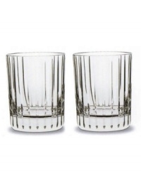 Refined elegance simply stated, the way only Baccarat can. The Harmonie Collection features evenly spaced vertical cuts on handmade crystal of the highest quality. A dashing pattern that suits modern and traditional tastes. Set includes 2 double old fashioned glasses. Pair them with a bottle of fine single malt for a truly exquisite gift. Refined elegance simply stated, the way only Baccarat can. The Harmonie Collection features evenly spaced vertical cuts on handmade crystal of the highest quality. A dashing pattern that suits modern and traditional tastes. Set includes 2 double old fashioned glasses. Pair them with a bottle of fine single malt for a truly exquisite gift.