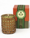 An exhilarating fragrance filled with Lime & Orange Blossoms, and surrounded by the beauty of Night-Blooming Sampaguita, Honeysuckle, and Jasmine. Amber Woods, Smoky Patchouli and Oak Moss. Agraria's 7 oz. Perfume Candles are presented in a sophisticated triple hexagon woven cane holder that has been richly antiqued to compliment the finest décor.