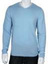 INC International Concepts Gray Merino Wool LS V-Neck Sweater